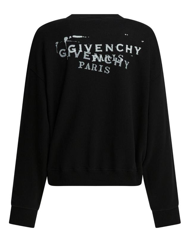 지방시 [해외직구][V90]지방시 BWJ04UP7A7001 여성 맨투맨 후드 스웨트셔츠 Sweatshirt with Givenchy Stamp 착용컷