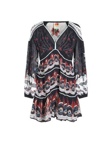 [해외직구][S27]FARM RIO 36096126074 여성 원피스 드레스 롱원피스 미디원피스 숏원피스 로고 BLACK NIKITA WINTER MINI DRESS