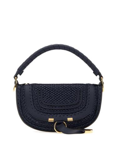 [해외직구][X45]끌로에 CH26UP927R60 48P 여성 토트백 쇼퍼백 탑핸들백 핸드백 Navy blue raffia and leather mini Marcie shoulder bag
