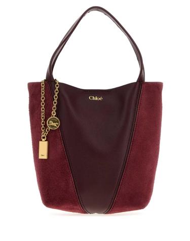 [해외직구][X45]끌로에 CH26WS812T68 606 여성 숄더백 크로스백 버킷백 탑핸들백 Grape leather and suede small ChloA Spin bucket bag