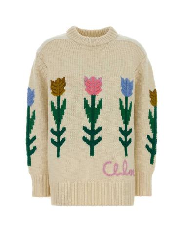 [해외직구][X45]끌로에 CH26WMP29620 103 여성 스웨터 니트 가디건 Ivory wool oversize sweater