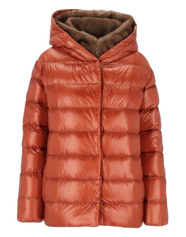 [해외직구][A94]에르노 PI002312D12017Z5875 여성 패딩 다운자켓 베스트 HERNO HERNO Short Puffer Jacket With Faux Fur Lining