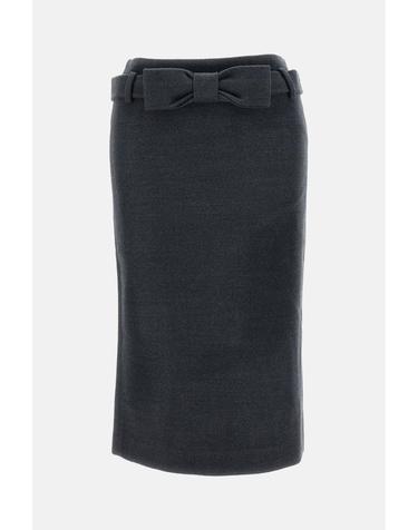 [해외직구][G95]슈슈 통 MWDFSK05WFO023GR100 여성 스커트 치마 BOW TRIMMED STRAIGHT SKIRT