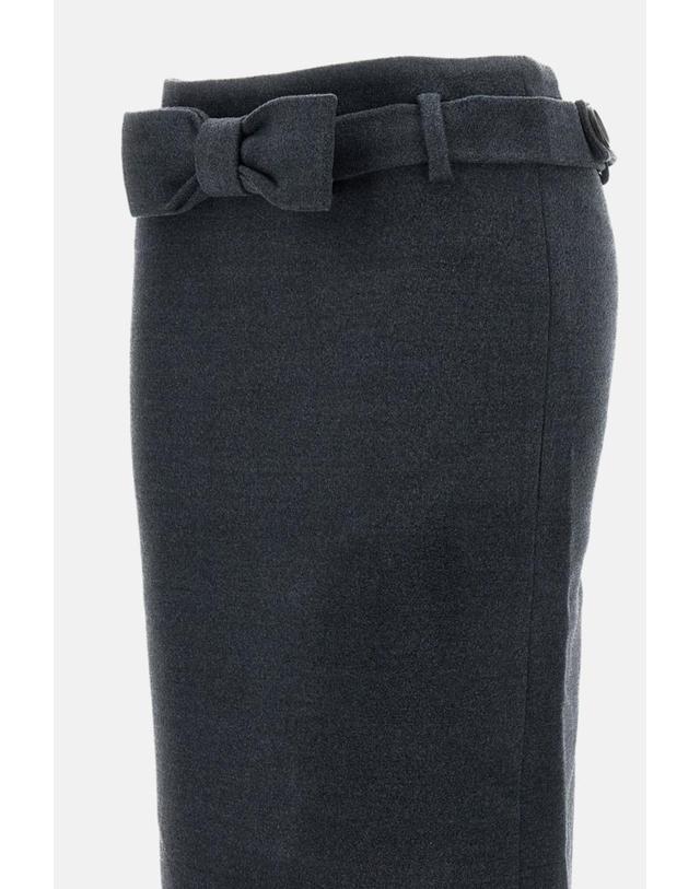 슈슈통 [해외직구][G95]슈슈 통 MWDFSK05WFO023GR100 여성 스커트 치마 BOW TRIMMED STRAIGHT SKIRT 착용컷