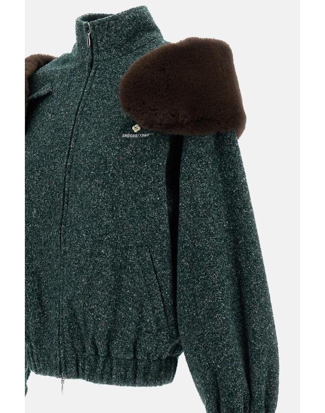 슈슈통 [해외직구][G95]슈슈 통 MWDFCO06CAS237SG100 여성 코트 트렌치코트 케이프 자켓 DECORATIVE FAUX FUR LOOSE COAT 착용컷