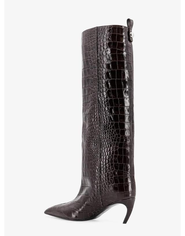아티코 [해외직구][N85]아티코 261WSH00879 여성 부츠 부티 앵클 미들 롱 니하이 THE ATTICO Lea boots in leather with crocodile print 착용컷