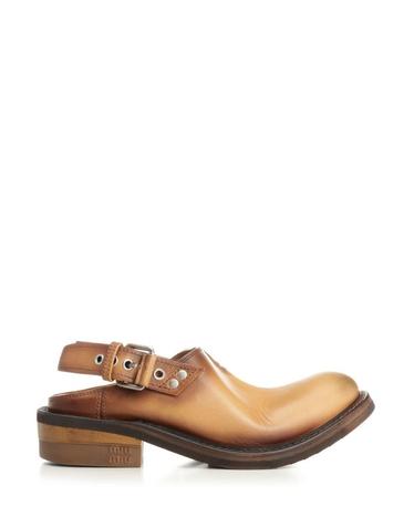 [해외직구][A94]미우미우 5R667E F A045 5ODF0054 여성 펌프스 슬링백 하이힐 MIU MIU MIU MIU Leather Mules