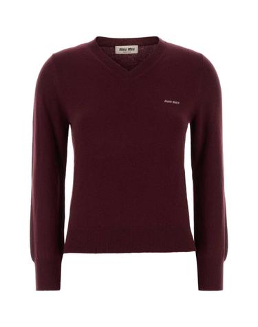 [해외직구][X45]미우미우 MML08KSOOO6600 F0399 여성 스웨터 니트 가디건 Burgundy wool sweater