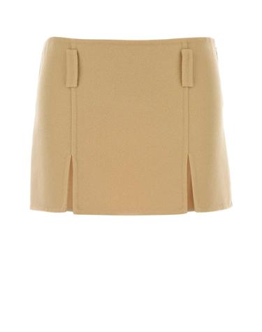 [해외직구][X45]미우미우 MG2750SOOO15Q8 F0K57 여성 스커트 치마 롱 미디 미니스커트 Pastel yellow wool blend mini skirt