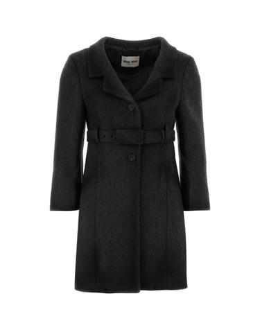 [해외직구][X45]미우미우 MS2204SOOO6471 F0031 여성 코트 하프 롱 트렌치 오버코트 코트자켓 Dark grey wool coat