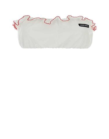 [해외직구][X45]미우미우 TP9164SOOO197F F03DU 여성 셔츠 남방 반팔 긴팔 블라우스 White poplin crop top