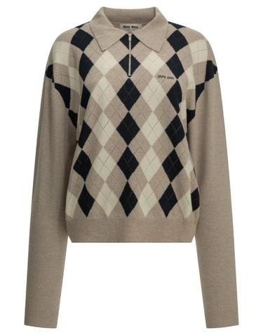 [해외직구][V90]미우미우 MML08B6033F0006 S OOO 여성 니트 스웨터 가디건 Cashmere polo sweater