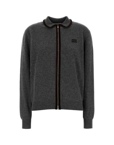 [해외직구][X45]미우미우 MMF03USOOO6029 F0480 여성 스웨터 니트 가디건 Dark grey wool blend cardigan