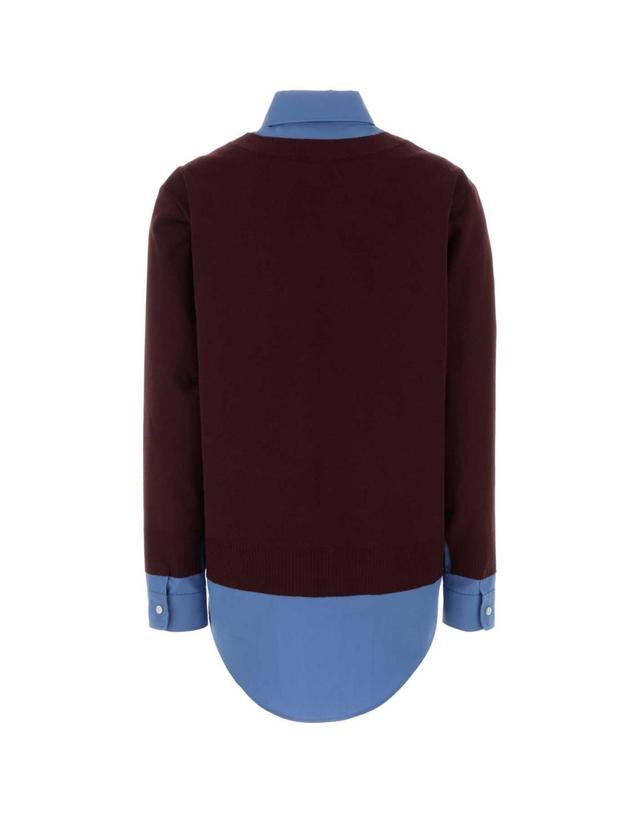 미우미우 [해외직구][X45]미우미우 MK1962SOOO17HJ F041F 여성 셔츠 남방 블라우스 Burgundy wool cardigan 착용컷