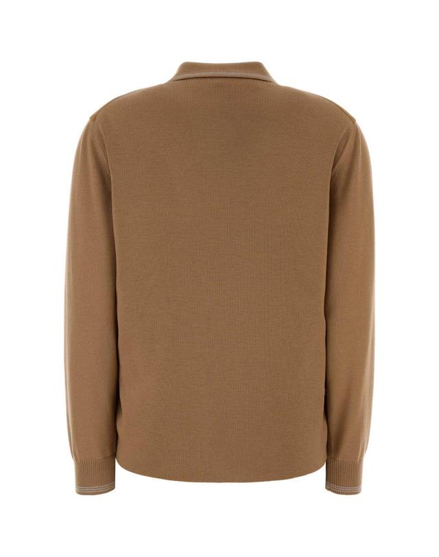 미우미우 [해외직구][X45]미우미우 MMF01RSOOO18TK F0040 여성 스웨터 니트 가디건 Camel wool and suede cardigan 착용컷