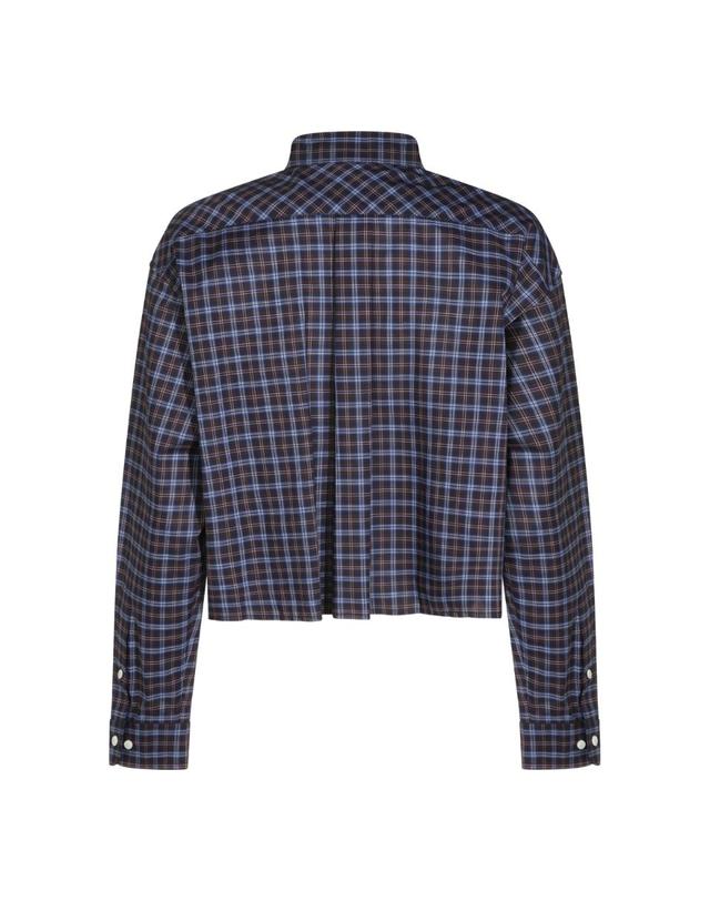미우미우 [해외직구][B47]미우미우 MK1659SOOO19U3F057W 여성 셔츠 남방 블라우스 BROWN AND BLUE COTTON SHIRT 착용컷
