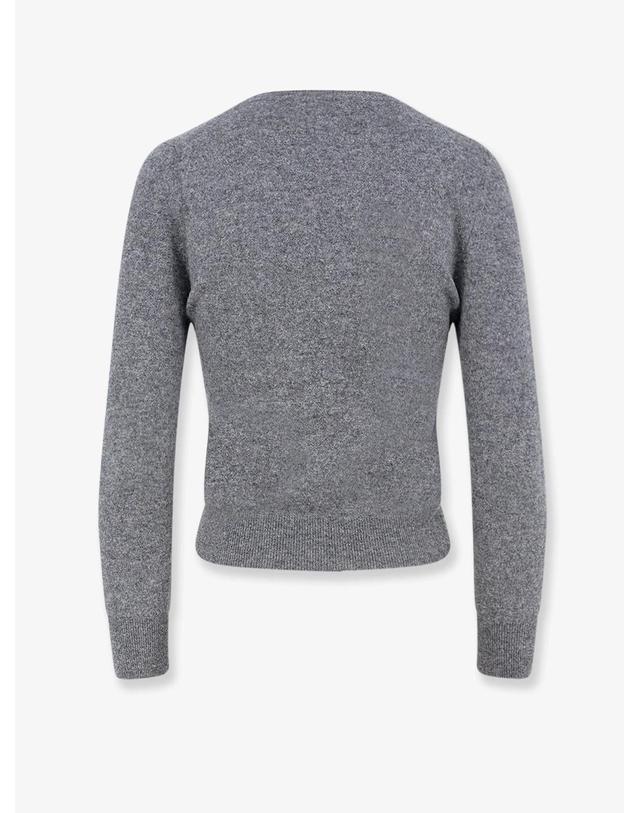 미우미우 [해외직구][N85]미우미우 MML08KSOOO 여성 니트 스웨터 가디건 MIU MIU Wool sweater with logo inlay 착용컷