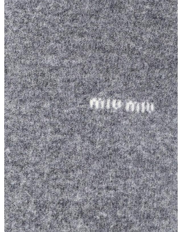 미우미우 [해외직구][N85]미우미우 MML08KSOOO 여성 니트 스웨터 가디건 MIU MIU Wool sweater with logo inlay 착용컷