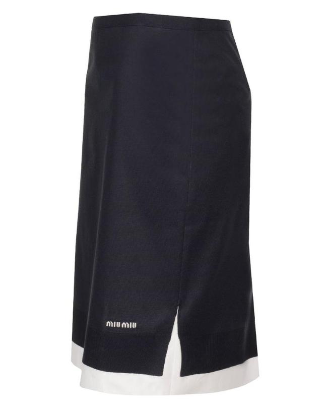미우미우 [해외직구][A94]미우미우 MG2331 OOO S 15Q9F022X 여성 스커트 치마 MIU MIU MIU MIU Knitted Knee Length Skirt 착용컷