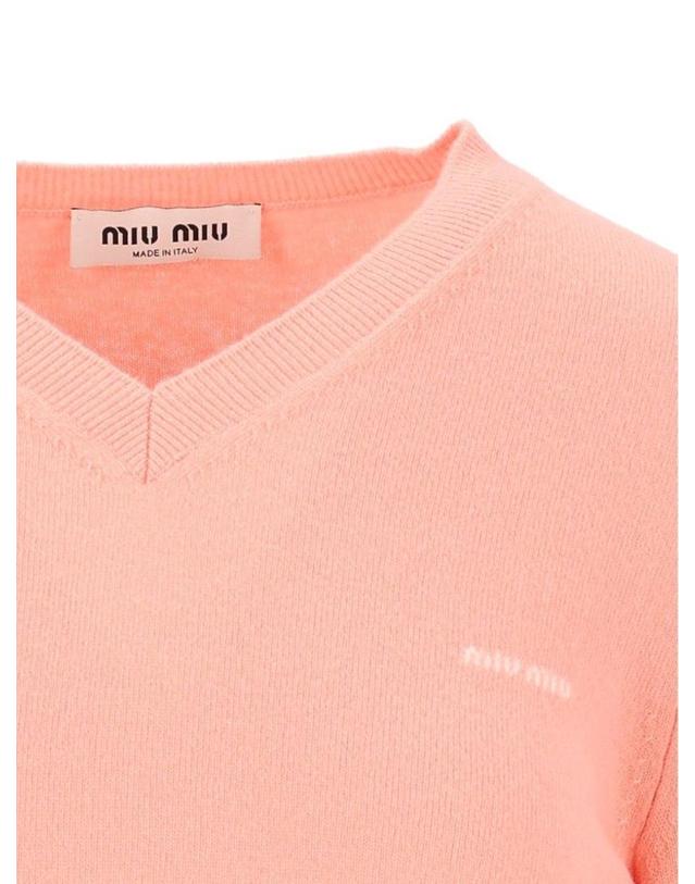 미우미우 [해외직구][A94]미우미우 MML08K S OOO 6600F0075 여성 니트 스웨터 MIU MIU MIU MIU V Neck Wool Sweater 착용컷