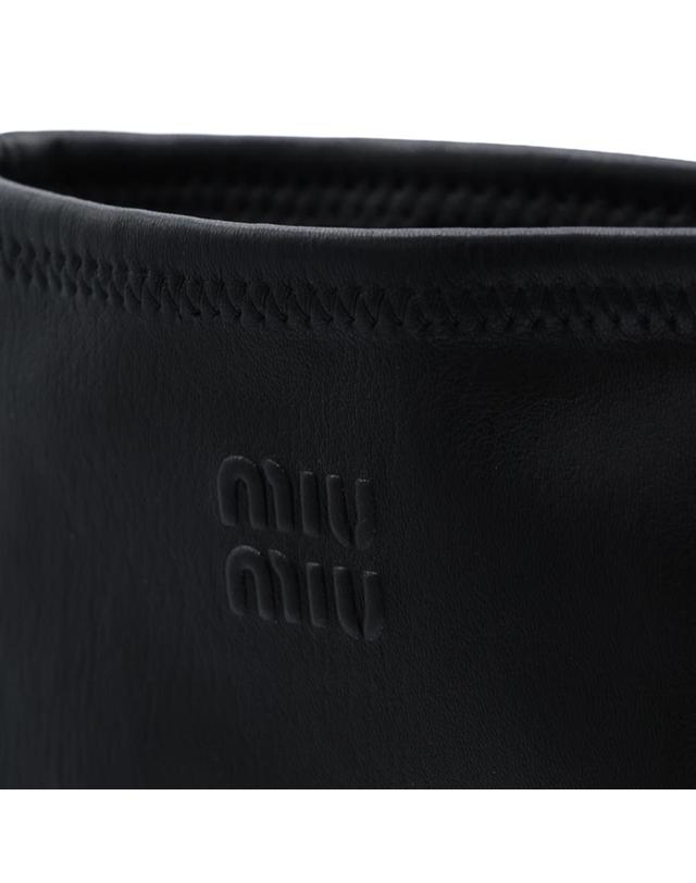 미우미우 [해외직구][B47]미우미우 5W805EFA045L68F0002 여성 앵클 롱 미디 부츠 BLACK LEATHER STRETCH BOOTS 착용컷