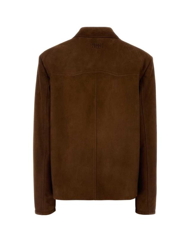 미우미우 [해외직구][X45]미우미우 MPV948SOOO104R F0134 여성 가죽자켓 바이커자켓 레더자켓 Brown suede jacket 착용컷