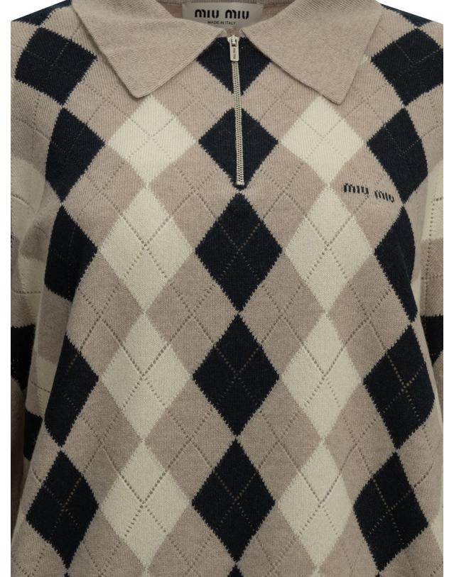 미우미우 [해외직구][V90]미우미우 MML08B6033F0006 S OOO 여성 니트 스웨터 가디건 Cashmere polo sweater 착용컷