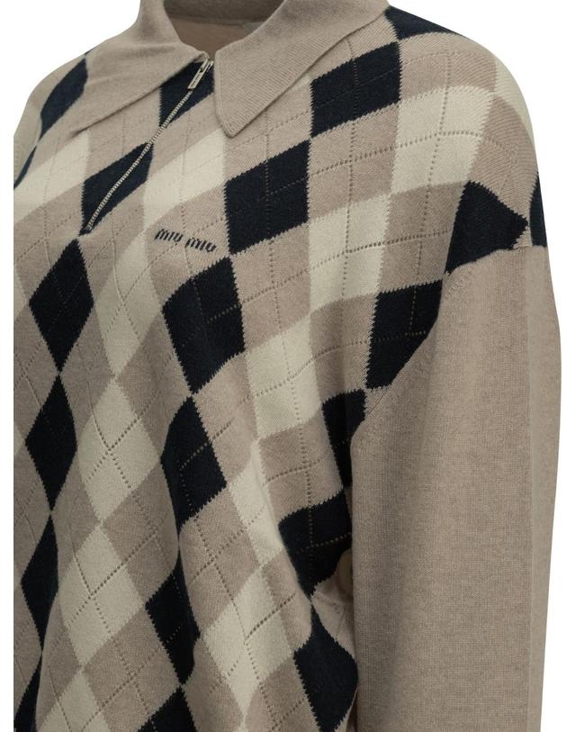 미우미우 [해외직구][V90]미우미우 MML08B6033F0006 S OOO 여성 니트 스웨터 가디건 Cashmere polo sweater 착용컷