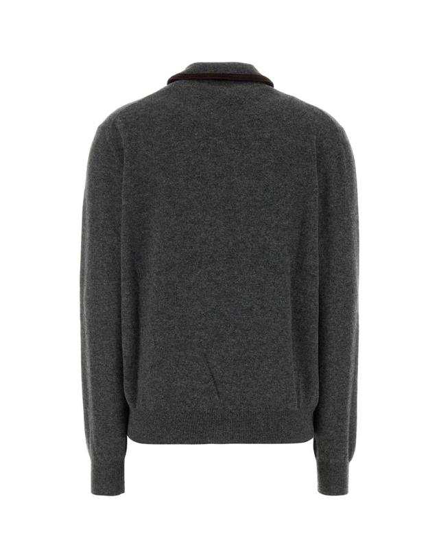 미우미우 [해외직구][X45]미우미우 MMF03USOOO6029 F0480 여성 스웨터 니트 가디건 Dark grey wool blend cardigan 착용컷
