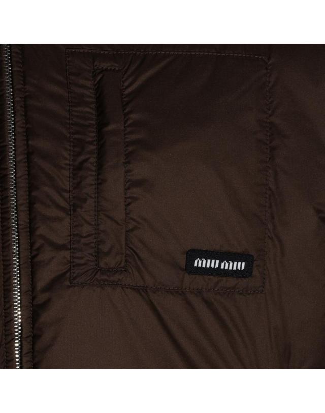 미우미우 [해외직구][B47]미우미우 ML1552SOOO6202F0324 여성 다운자켓 패딩자켓 아우터 BROWN RIPSTOP CROPPED DOWN JACKET 착용컷