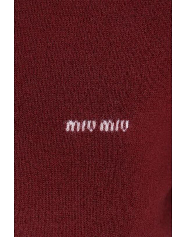 미우미우 [해외직구][E32]미우미우 MML08KSOOO6600F0399 의류 니트 스웨터 가디건 MIU MIU wool sweater with logo intarsia 착용컷