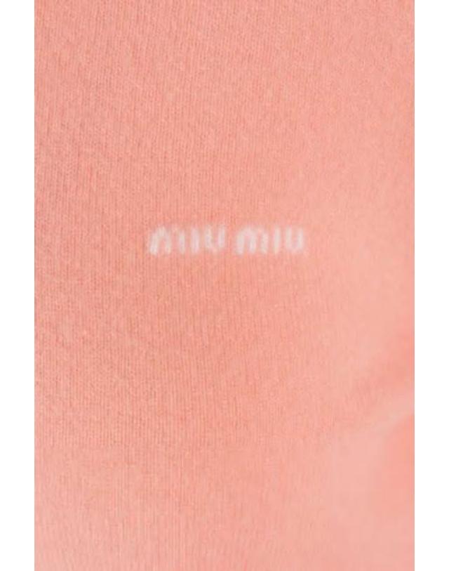 미우미우 [해외직구][E32]미우미우 MML08KSOOO6600F0075 의류 니트 스웨터 가디건 MIU MIU wool sweater with logo intarsia 착용컷