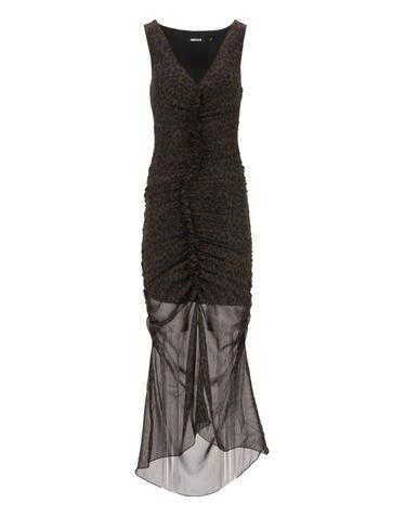 [해외직구][A94]로테이트 11659930883088 여성 원피스 드레스 ROTATE ROTATE Ruched Leopard Print Midi Dress