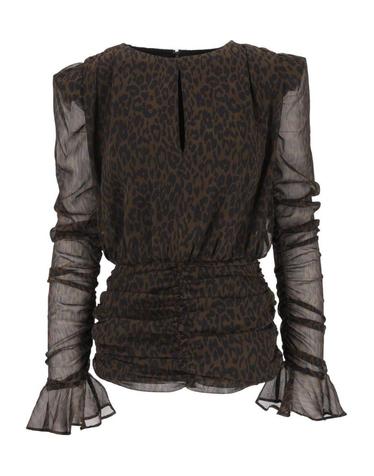 [해외직구][A94]로테이트 11662630883088 여성 원피스 드레스 ROTATE ROTATE Ruched Leopard Print Mini Dress