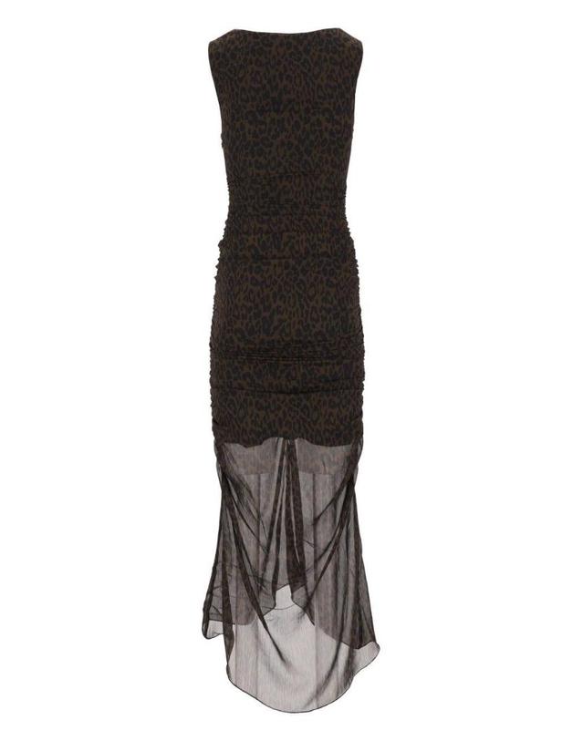 로테이트 [해외직구][A94]로테이트 11659930883088 여성 원피스 드레스 ROTATE ROTATE Ruched Leopard Print Midi Dress 착용컷