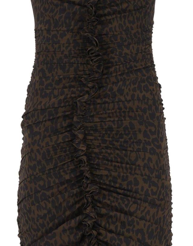 로테이트 [해외직구][A94]로테이트 11659930883088 여성 원피스 드레스 ROTATE ROTATE Ruched Leopard Print Midi Dress 착용컷