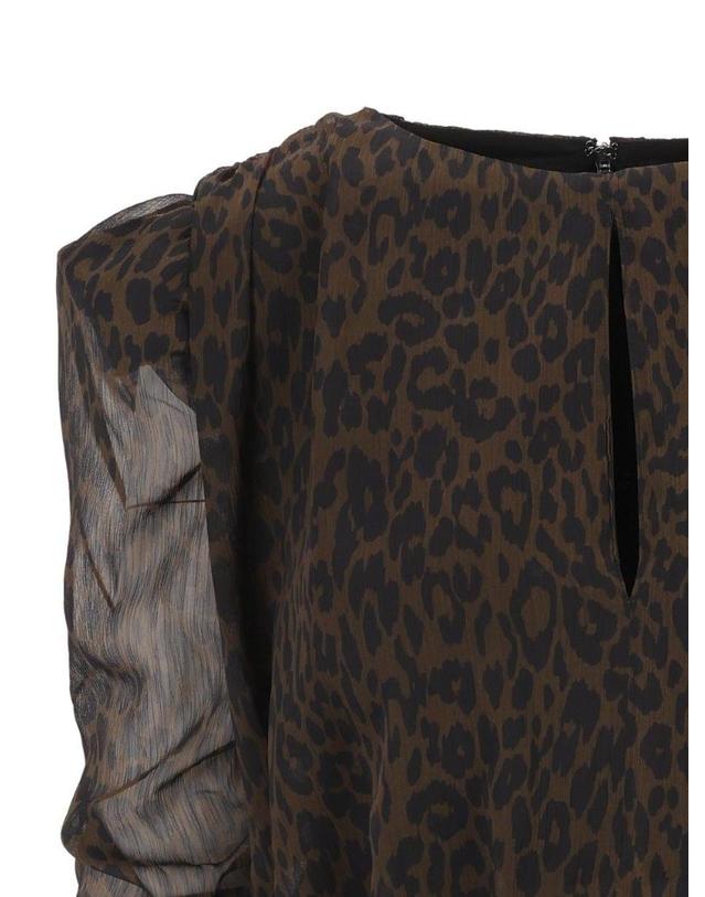 로테이트 [해외직구][A94]로테이트 11662630883088 여성 원피스 드레스 ROTATE ROTATE Ruched Leopard Print Mini Dress 착용컷