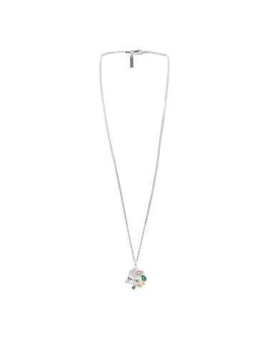 [해외직구][S27]HATTON LABS 1405MULTI 여성 목걸이 넥클리스 넥크리스 팬던트 악세서리 주얼리 로고 SILVER METAL MULTI CHARMS NECKLACE