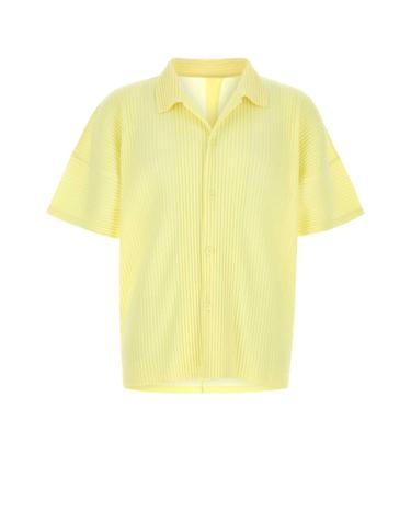 [해외직구][X45]옴므 플리세 이세이 미야케 HP68JJ081 50 남성 셔츠 남방 긴팔 반팔 Yellow polyester shirt