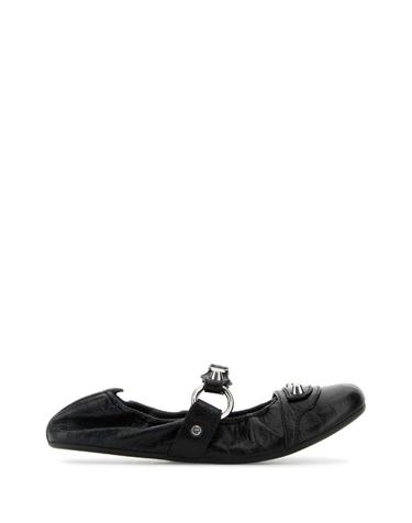 [해외직구][X45]발렌시아가 828095WAD4Y 1080 여성 플랫슈즈 발레리나슈즈 메리제인 Black leather City ballerinas