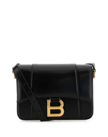 [해외직구][X45]발렌시아가 8285222ABQ8 1000 여성 크로스백 숄더백 미니백 탑핸들백 Black leather small Hourglass crossbody bag