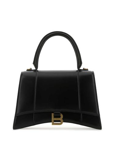 [해외직구][X45]발렌시아가 6196681QJ4M 1000 여성 토트백 쇼퍼백 탑핸들백 핸드백 Black leather medium Hourglass handbag