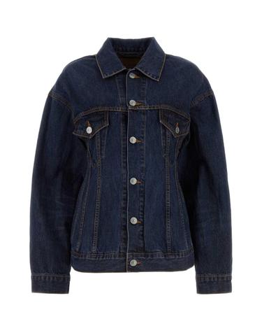 [해외직구][X45]발렌시아가 773776TOW58 4673 여성 자켓 베스트 블레이저 봄버 데님 Dark blue denim Hourglass jacket