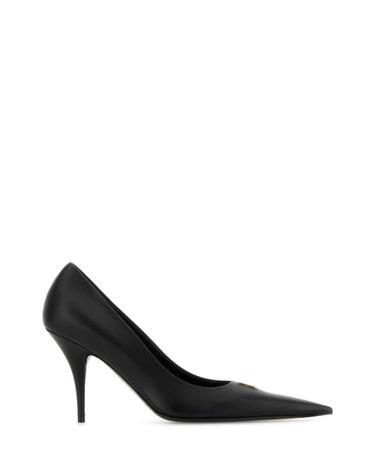 [해외직구][X45]발렌시아가 845393WA919 1080 여성 펌프스 슬링백 하이힐 스트랩힐 Black leather Avenue BB Editor 90 pumps