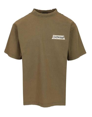 [해외직구][A94]발렌시아가 764235TTVL62840 남성 티셔츠 민소매 상의 BALENCIAGA BALENCIAGA Masking Tape T Shirt