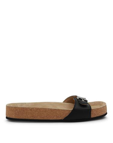 [해외직구][B47]발렌시아가 827426WB2U11180 여성 플랫슈즈 슬리퍼 샌들 뮬 BLACK LEATHER SCHOLL FLATS
