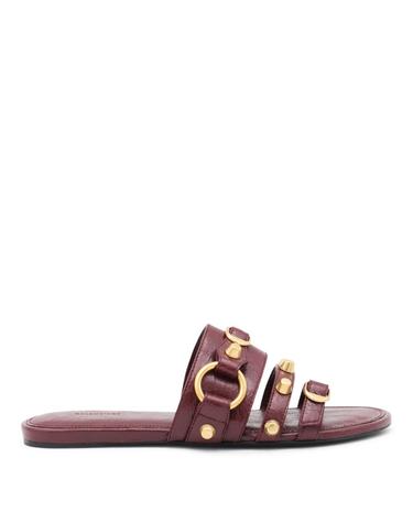 [해외직구][B47]발렌시아가 834692WAD4Y6089 여성 플랫슈즈 슬리퍼 샌들 뮬 BORDEAUX LEATHER CITY FLATS
