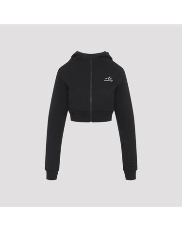 [해외직구][D14]발렌시아가 A0024RTUVQ5 1000 BLACK 여성 맨투맨 후드 스웨트셔츠 집업 Balenciaga Cocoon Hoodie