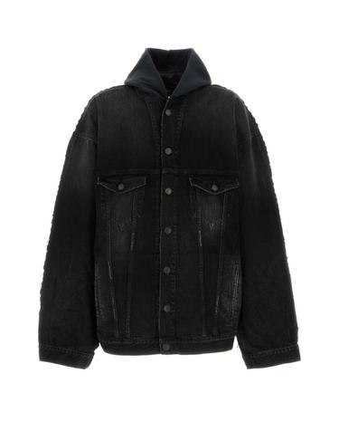 [해외직구][X45]발렌시아가 850703TTW67 1037 남성 블레이저 봄버 캐주얼자켓 Two tone denim and jersey jacket