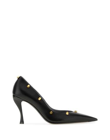 [해외직구][X45]발렌시아가 A00A9NWCDH1 1080 여성 펌프스 슬링백 하이힐 스트랩힐 Black leather Midnight City 95 pumps